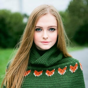 crochet pattern - women's foxy cape