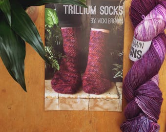 Crochet Pattern - Trillium Socks - PRINT copy