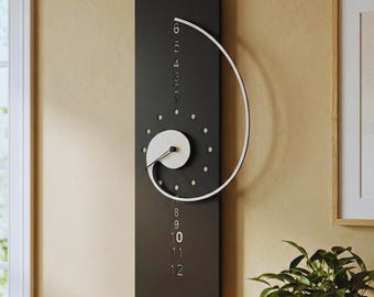 Modern Fibonacci Wall Clock - Minimalist Golden Ratio Clock - Vertical