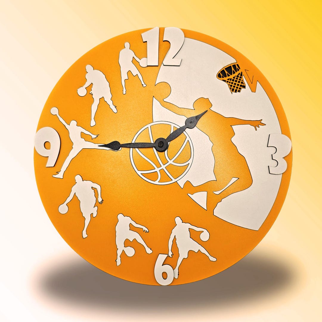Basketball Wall Clock, Sports Theme, Game Room Decor - Etsy