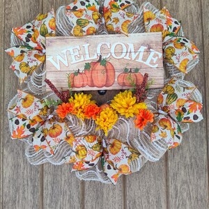 Welcome Pumpkin Wreath