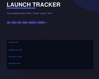 Planificador de lanzamiento de productos digitales en PDF / Planifica, crea y vende / Rastreador de lanzamientos / Vendedores de Etsy y Gumroad / Emprendedores individuales