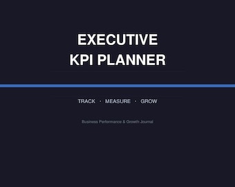Planificador de KPI imprimible en PDF / Rastreador de rendimiento empresarial / Cuaderno de trabajo para la definición de objetivos / Seguimiento, medición y crecimiento