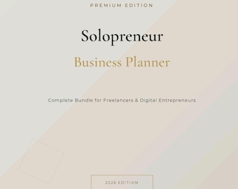 Planificador de negocios para emprendedores individuales en PDF / Última edición / Cuaderno de estrategia para autónomos / Metas, finanzas, clientes / Descarga instantánea