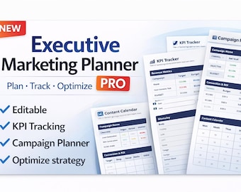 Planificador de marketing PRO PDF / Seguimiento de análisis Optimización / Seguimiento de KPI Planificador de campañas / Imprimible para emprendedores individuales