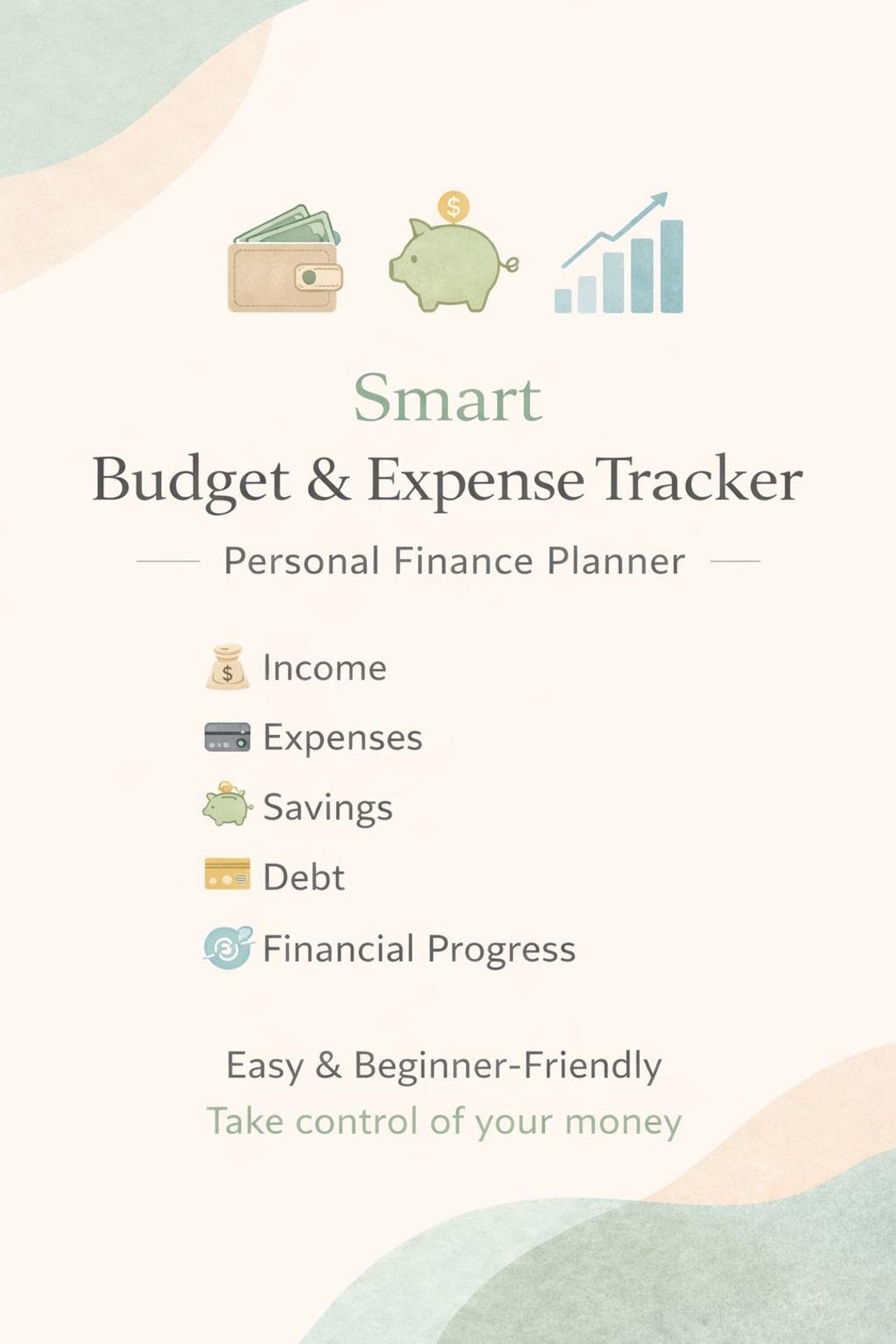 Smart Budget & Expense Tracker | Printable Finance Planner | Money ...