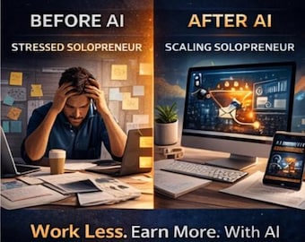 Sistema de productividad con IA para emprendedores individuales / Trabaja menos, gana más / Guía de automatización con IA / Descarga digital