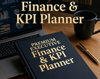 Planificador de finanzas e indicadores clave de rendimiento (KPI) en PDF imprimible / Rastreador de ingresos, gastos y ganancias / Cuaderno de trabajo de finanzas empresariales / Descarga instantánea