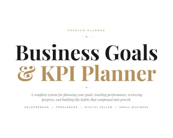 Planificador de objetivos empresariales / Cuaderno de seguimiento de KPI / Sistema de establecimiento de objetivos / Pequeñas empresas / Descarga instantánea imprimible