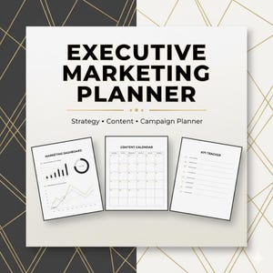 Planificador ejecutivo de marketing, estrategia, contenido y seguimiento de campañas (PDF imprimible)