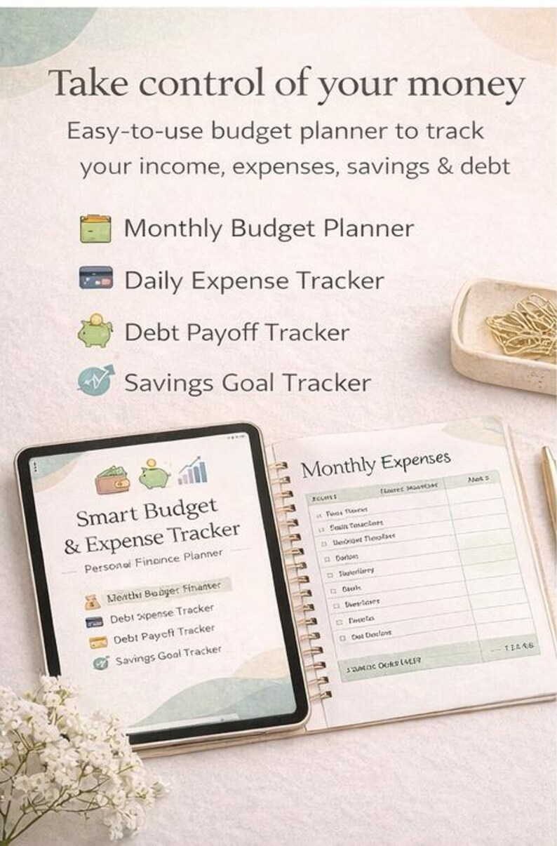 Smart Budget & Expense Tracker | Printable Finance Planner | Money ...