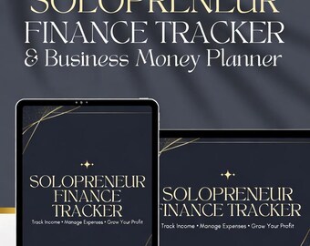 Planificador financiero para autónomos (PDF) / Seguimiento de gastos empresariales / Ingresos, gastos y beneficios / Cuaderno de trabajo financiero para emprendedores individuales
