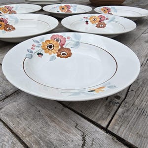 Striking Set Of Antique Vintage French Floral &quot; St Amand &quot; Dishes