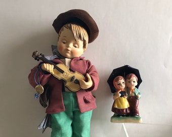 Goebel Hummel Violin Player Doll Figurine n Candle Little Fiddler