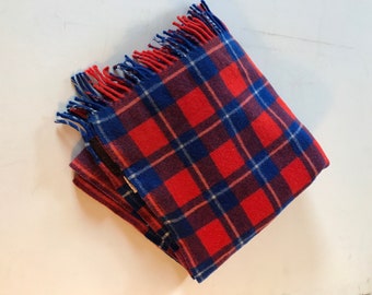 Vintage Tartan Throw Banana Republic Wool Throw Red Blue Plaid