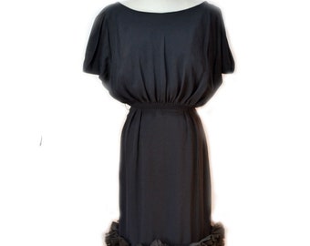 50s Black Cocktail Dress Jr Theme Wiggle Dress Bombshell