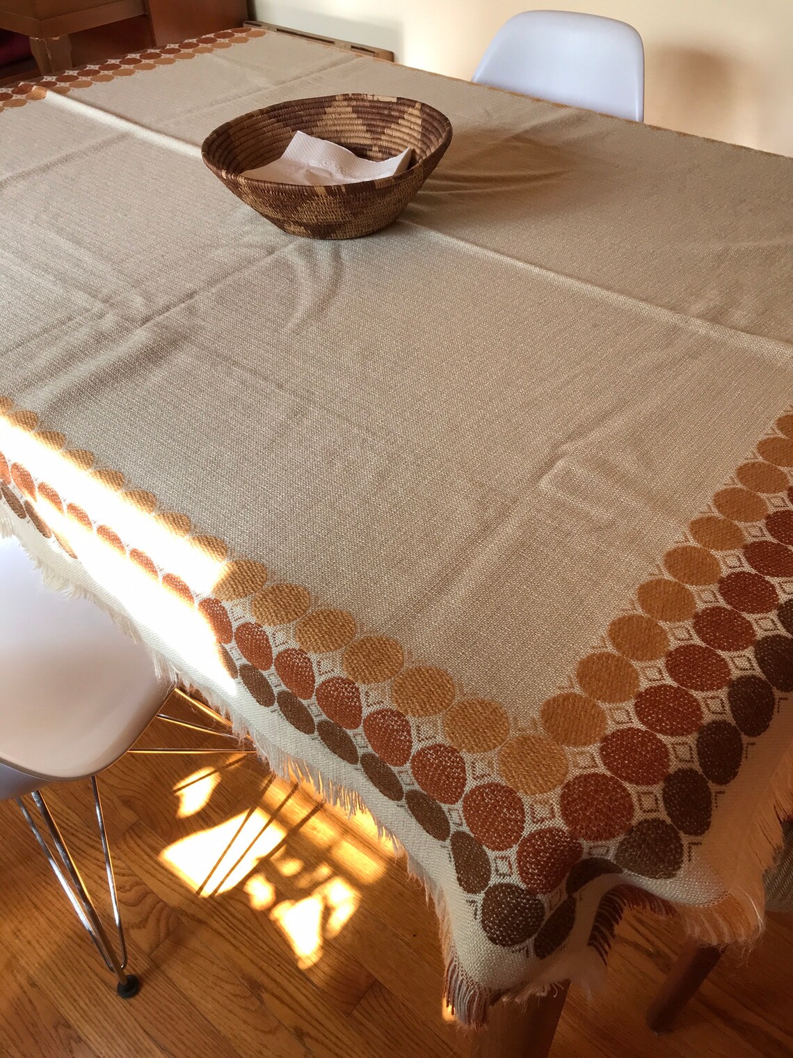 MCM Tablecloth Mid Century Modern Wool Blend Tablecloth Etsy