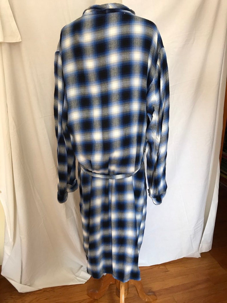 60s Shadow Plaid Robe for Men Size M to L
