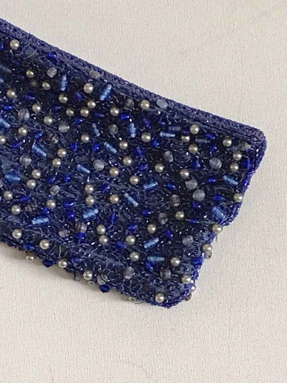 Vintage Walborg Blue Beaded Evening Clutch Purse - image 1