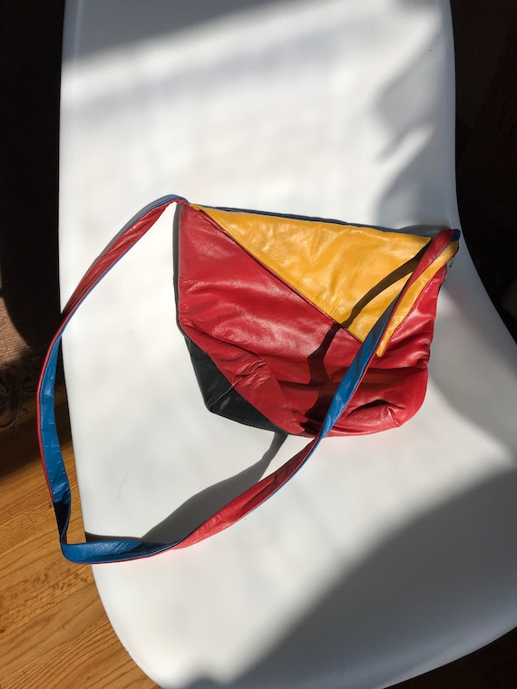 80s Leather Bag Handmade - image 1