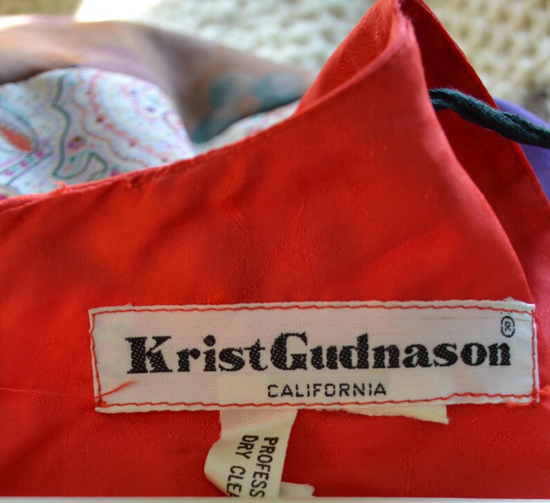 Krist Gudnason Dress Vintage 70s Maxi Boho Patchwork Dress Sz M