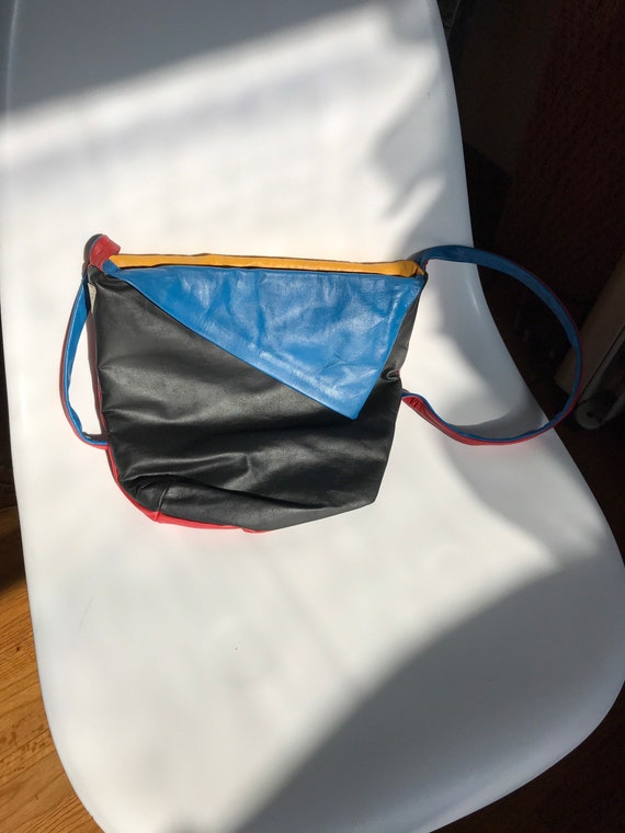 80s Leather Bag Handmade - image 2