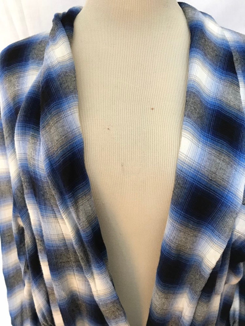 60s Shadow Plaid Robe for Men Size M to L
