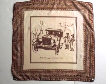 Audi Type E Lehner Kerchief  Scarf Vintage Kerchief for Car Lovers 26 x 26