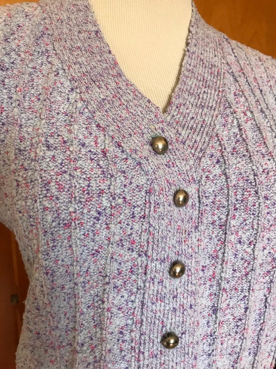 70s Knit Tunic Lavender Boucle - image 3