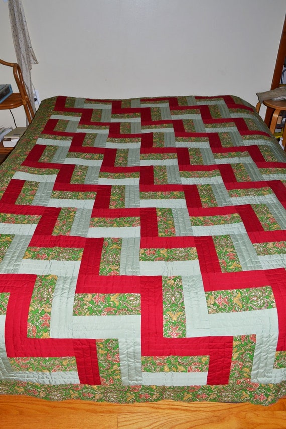 Vintage Quilt Coverlet Handmade 70s Quilt Twin Size Etsy