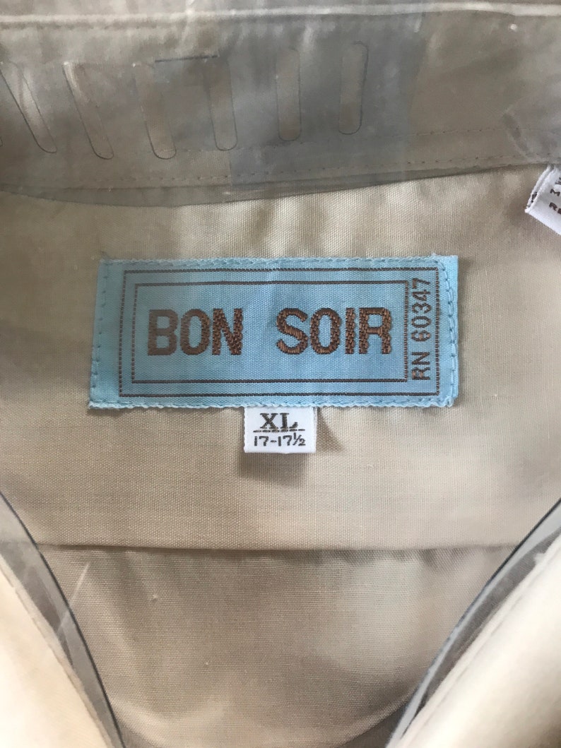 Vintage Mens Shirt Bon Soir 80s Shirt Size XL