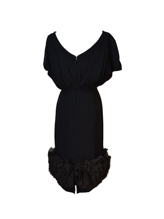 50s Black Cocktail Dress Jr Theme Wiggle Dress Bo… - image 3