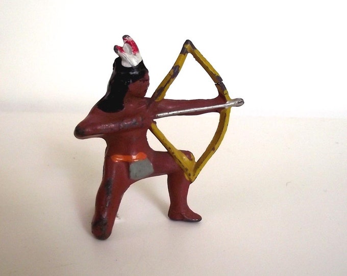 Vintage 60s Toy Cast Metal Indian. Toy Native American Etsy