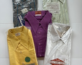 Dead Stock Lot of 5 Vintage Shirts II 1960s 70s Fashion