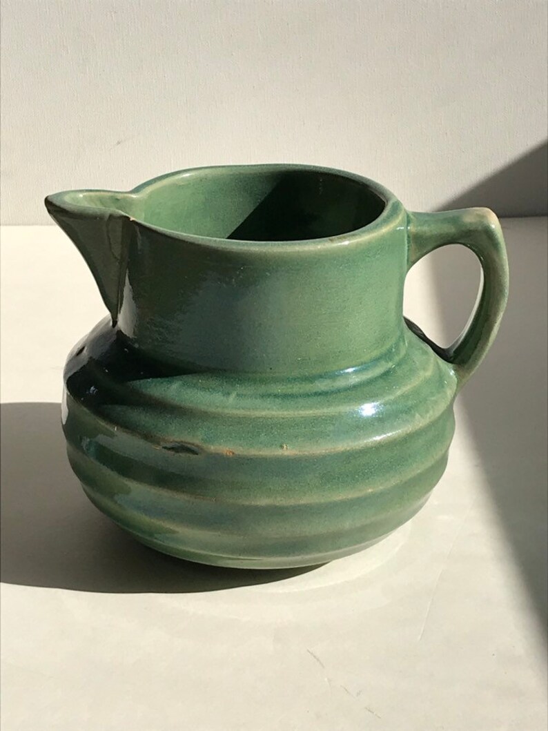 McCoy Buttermilk Pitcher Jar Jug Stamped 121 Sage Green Etsy