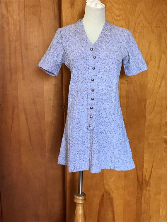 70s Knit Tunic Lavender Boucle - image 2