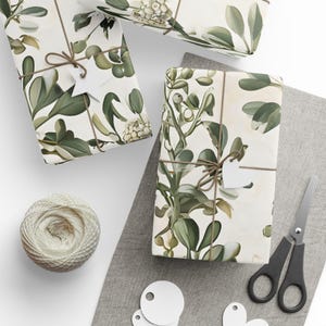 Botanical Wrapping Paper, Elegant Gift Wrap for Eco-Friendly Celebrations, Birthday, Wedding, and Holiday Crafts, Greenery Design