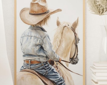 Nursery decor, Cowboy Nursery Print: Rustic Western Kids Room Art (Digital Download)