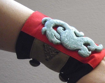 Polymer Clay Tutorial Faux Jade Dragon Cuff project