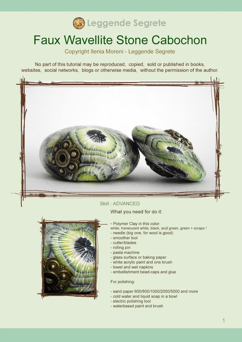 Polymer Clay Tutorial Faux Wavellite Stone Etsy