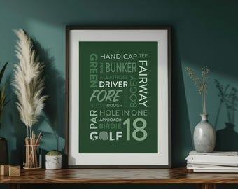 Golf Wall Art Poster: Typography Design for Golf Enthusiasts (Digital Download)