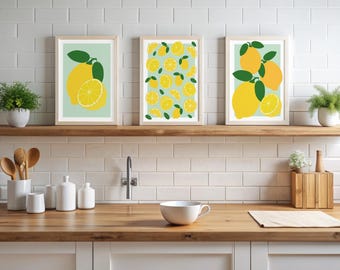 Fresh Lemons Wall Art Poster: Kitchen Decor (Digital Download)