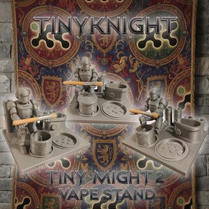 TINY KNIGHT – Stojak na TinyMight 2 | Stacja dokująca do mecha drukowana w 3D | Stojak kolekcjonerski