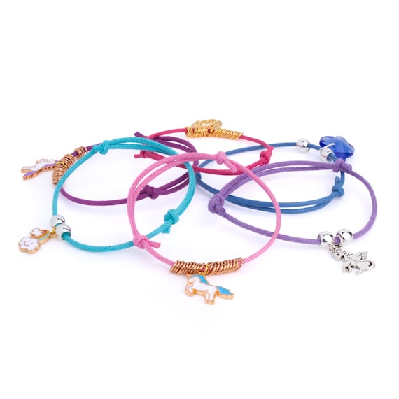 Auney Kit De Pulseras DIY Para Niñas – 1000 Bandas De Tela Suave Con Accesorios De Unicornio, Incluye Telar Y Bolsa De Transporte