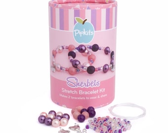 Kit de pulseras elásticas, joyería artesanal para niños, pulseras infantiles (Reino Unido), kit de joyería para niños, kit de manualidades DIY, joyería Pipkits