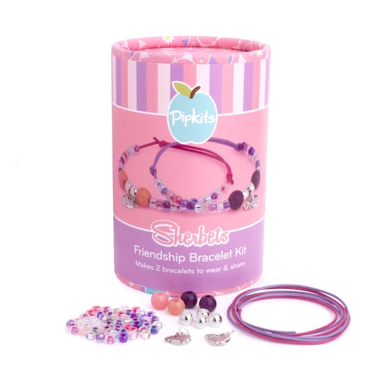 Sherbets Friendship Bracelet Pipkit for Kids, Jewellery Making Kit UK, Children's Jewellery Kit, Beaded Bracelet Kit, Make Your Own Bracelet