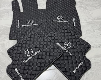 Alfombrillas de piel de lujo para Mercedes Benz / Juego de 4 piezas / Fácil limpieza