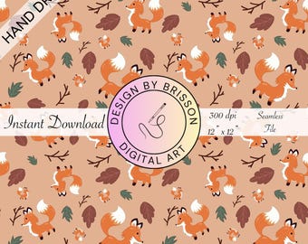 Fox Fall Pattern - Digital Download