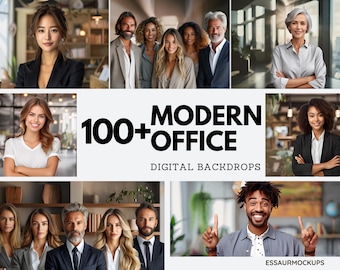 100+ Modern Office Backdrops for Professional Headshots & Business Portraits | Zoom Background Overlay with Soft Focus, Elegant Design