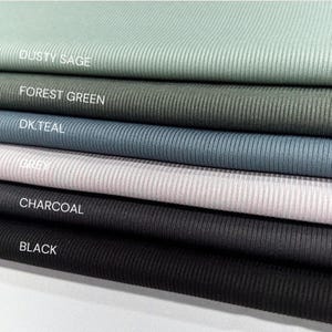 Rib knit fabric 2x1 . 60 inch width Baby Rib. Athena PD. 17 multicolor. dress, top, stripe rib stretch. afbeelding 3